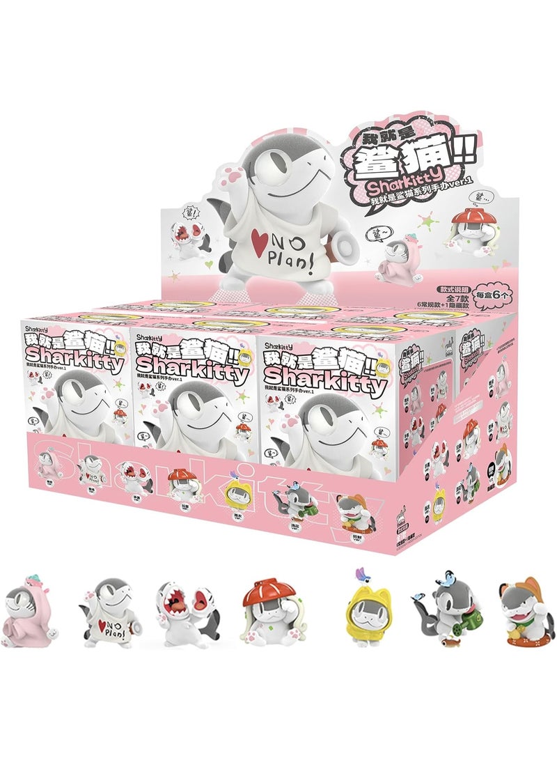 Sharkitty I'm ver.1, Shark Kitty Blind Box Action Figure, Random Design Action Figures Collectible Toys, Home Decorations, Holiday Birthday Gifts for Girls and Boys (Whole Set) - Image 1